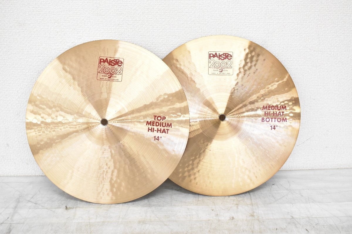 3409 中古品 PAiSTE 2002 TOP MEDIUM HI-HAT 14インチ/MEDIUM HI-HAT BOTTOM 14インチ パイステ シンバル_画像2