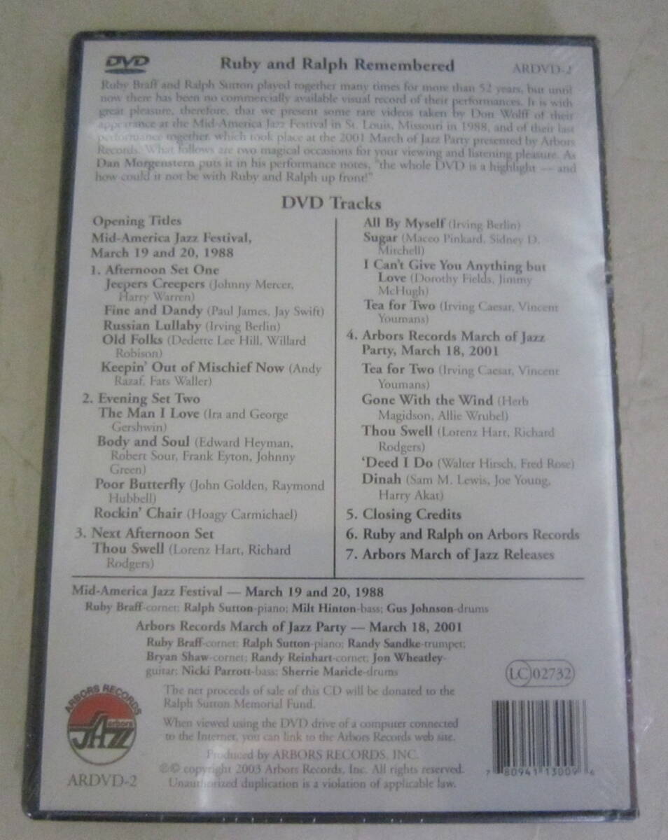 輸入盤DVD ラルフ・サットン&ルビー・ブラフ/Ralph Sutton and Ruby Braff Remember 未開封の画像4