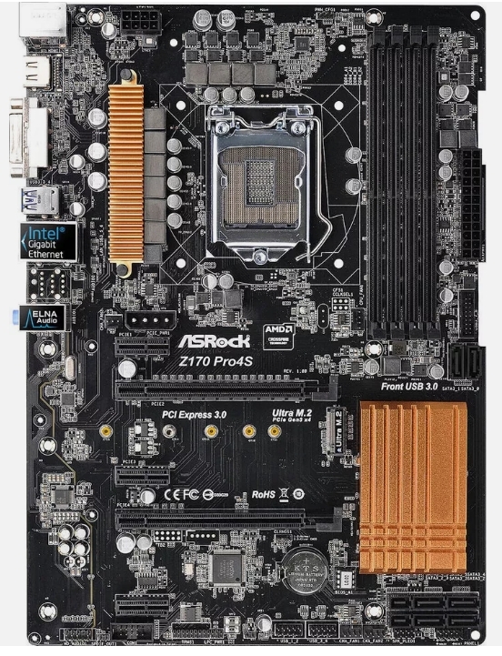ASRock Z170 Pro4S Intel Z170 LGA1151 DDR4 ATX Desktop Motherboard _画像1