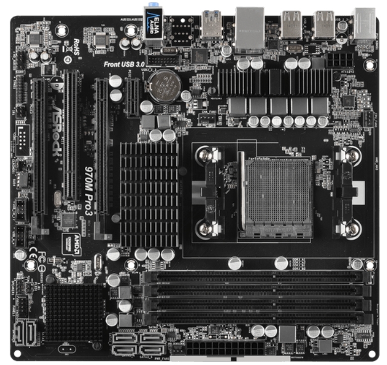 ASRock 970M Pro3 AMD Socket AM3+ DDR3 SDRAM Desktop Motherboard_画像1