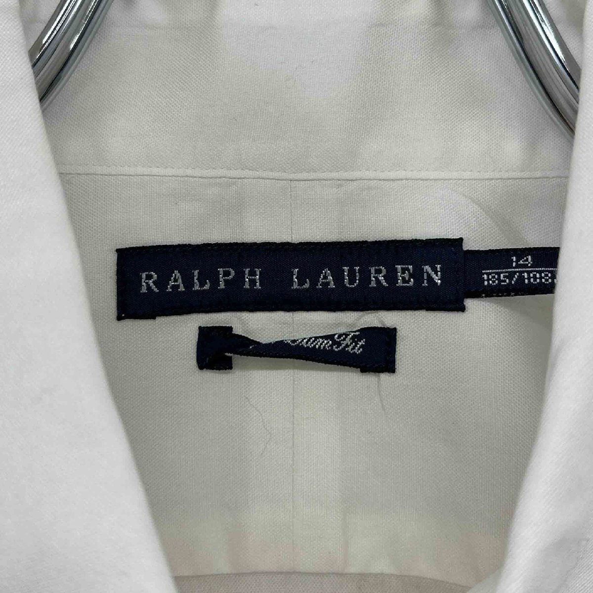 RALPH LAUREN ラルフローレン BD長袖シャツ ホワイト 刺繍 ボタンダウン トップス メンズ ヴィンテージ ネの画像3