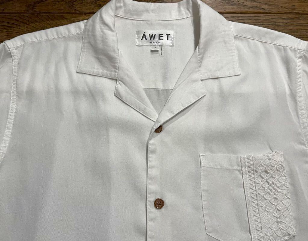 AWET / オープンカラーSSシャツ / SIZE:S / テンセル / WHITE / Saks Fifth Avenue / サックス・フィフス・アベニュー / AWET New York_画像4