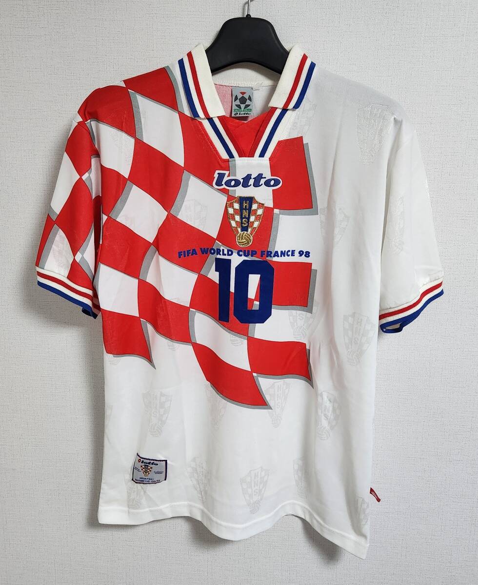 98W杯 クロアチア(H)＃10 ボバン Boban 半袖 lotto正規 1998 World Cup仕様 L_画像1