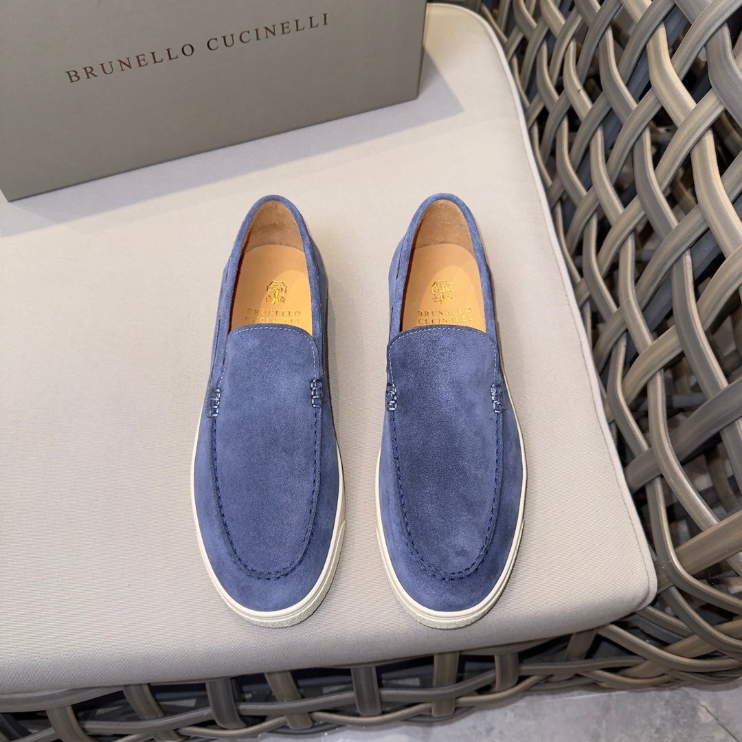 ブルネロクチネリ　BRUNELLO CUCINELLI ローファー メンズ　 シューズ　 カジュアル 　レザー　39-46　 サイズ選択可能 ライトブルー