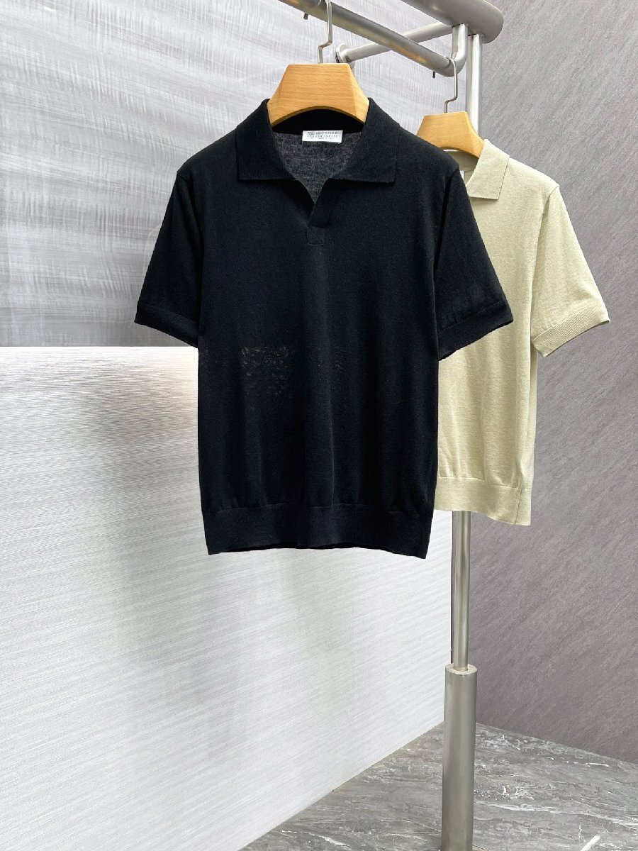 ブルネロクチネリ　BRUNELLO CUCINELLI メンズ　Tシャツ　ポロシャツ vネック 無地 シンプル 半袖 M-XXL サイズ選択可能_画像1