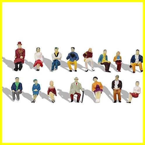 人間 人形 人物 人間フィギュア 着席人 座っている人形 塗装人 1:87 60本入り 情景コレクション 箱庭 装飾 鉄道模型 建物模型 ジオラマ_画像2