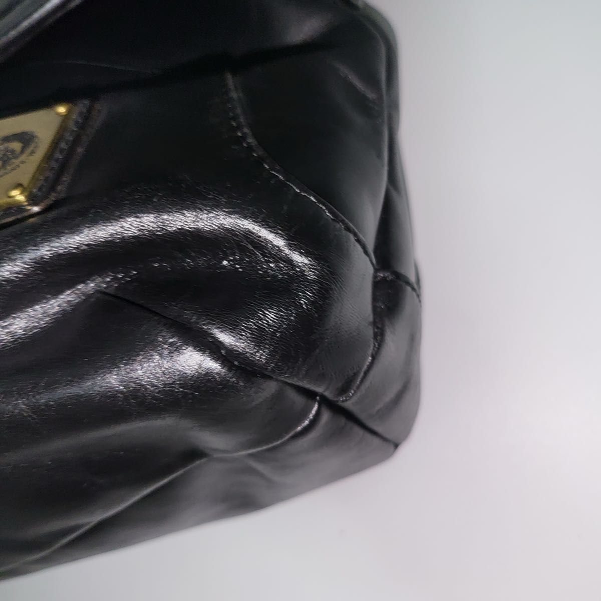 美品///ディーゼル／DIESEL バッグ ショルダーバッグ 鞄 レザー 革 本革 ブラック 黒 フラップ式 メッセンジャーバッグ