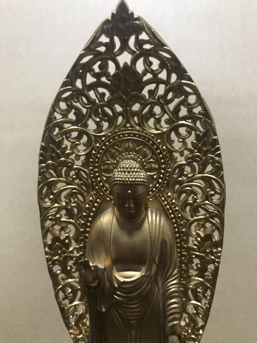 仏像 仏教美術 置物 立像 仏教 阿弥陀如来 オブジェ 金属製　松久朋琳　1キロ_画像5