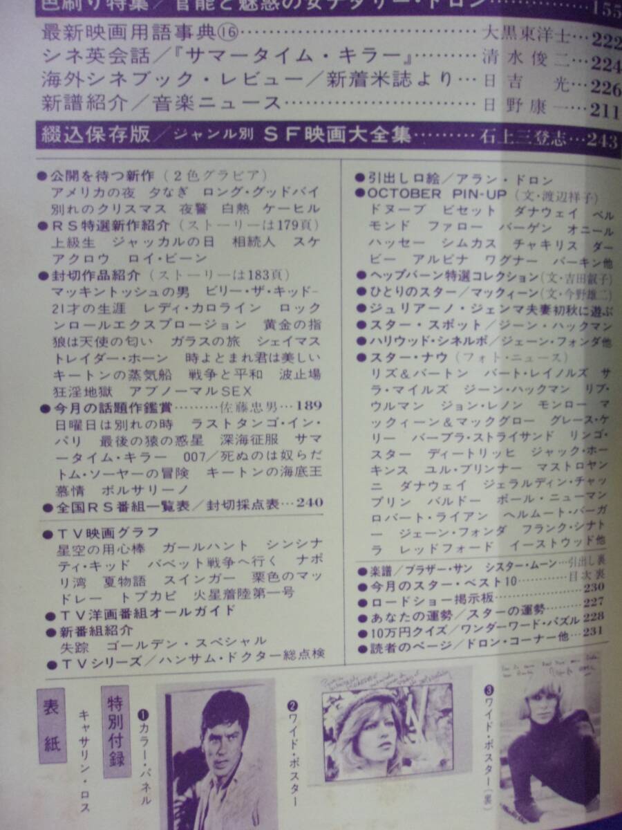 3112 ロードショー 1973年10月号 アランドロン ※タバコ臭有り※_画像3