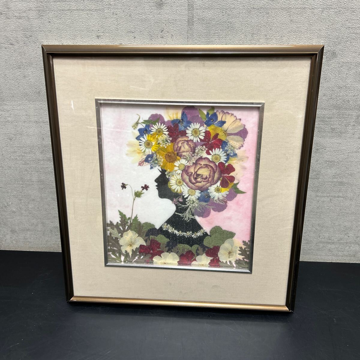 額装 絵画 真作 押し花絵 押し花額 押花絵 押花絵画 切絵　切り絵 インテリア 壁掛け絵画 _画像1