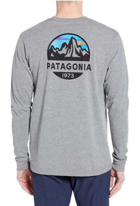 patagonia ロンT LONG-SLEEVED FITZ ROY SCOPE RESPONSIBILI-TEE ロングスリーブ　フィッツロイスコープ　Tシャツ　長袖　グレー Lサイズ _画像3