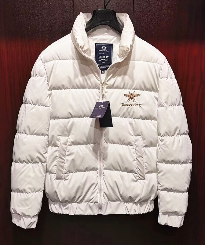  highest peak * regular price 12 ten thousand * Italy * Rome departure *ROBERT CAVANI* high tech raise of temperature material * super protection against cold / light weight * down .. warm * gorgeous embroidery jacket *50/XL* white 