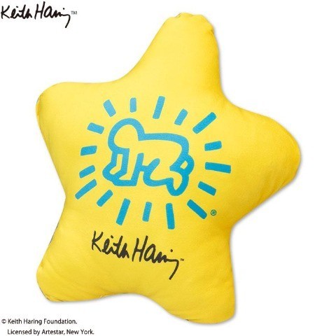 即決 キース・ヘリング ダイカットクッション 45×47 新品タグ付き Keith Haring _画像1