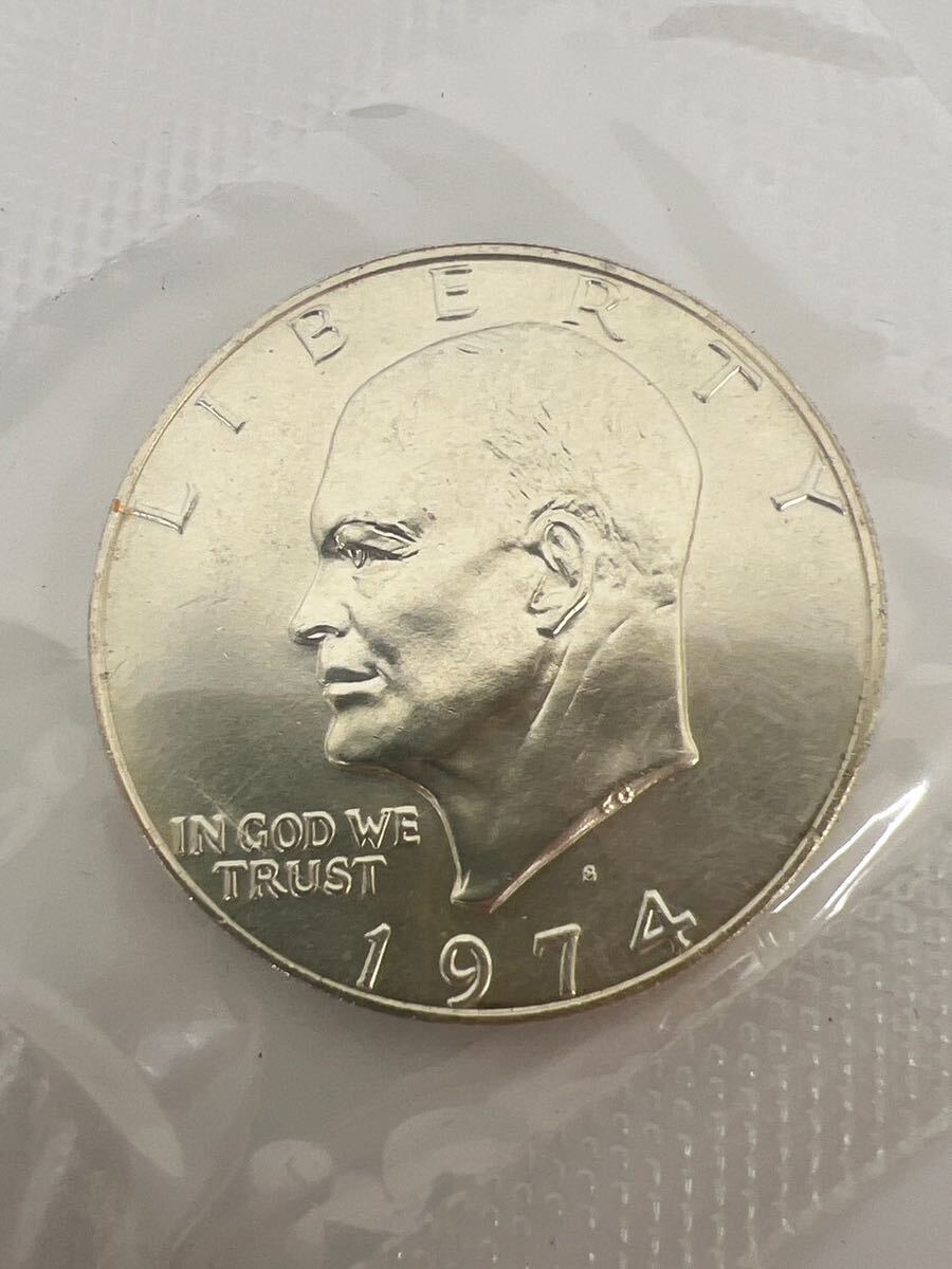アイゼンハワー大統領コインセット ①1ドル 銀貨 アメリカ 1974年×5セット 未開封 ②建国200年記念コイン GST050804 の画像4