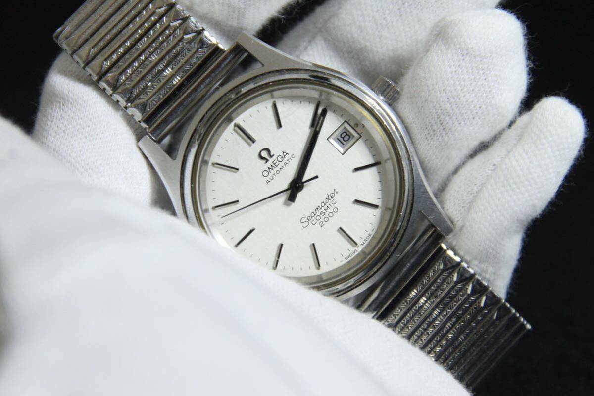 42.稼働品OMEGA オメガ Seamaster シーマスター COSMIC コスミック 2000 デイト自動巻き 文字盤 メンズ腕時計 _画像7