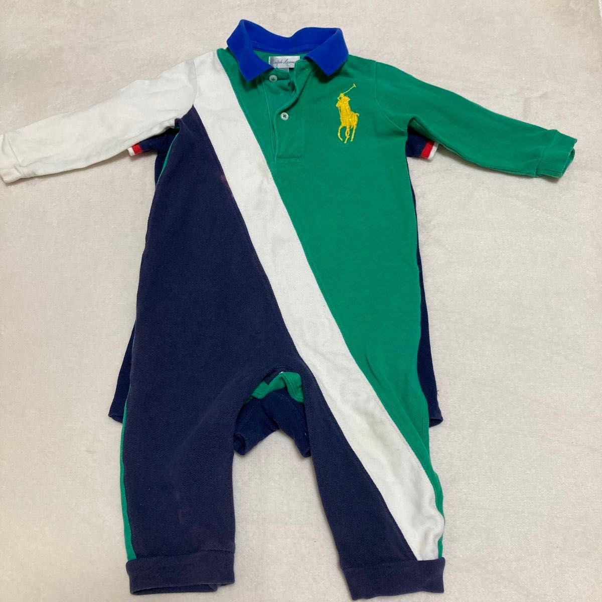 ポロラルフローレン ロンパース  カバーオール　ビッグポニー　ベビー　3点組　ショートオール　男の子　夏服　Polo セット 半袖