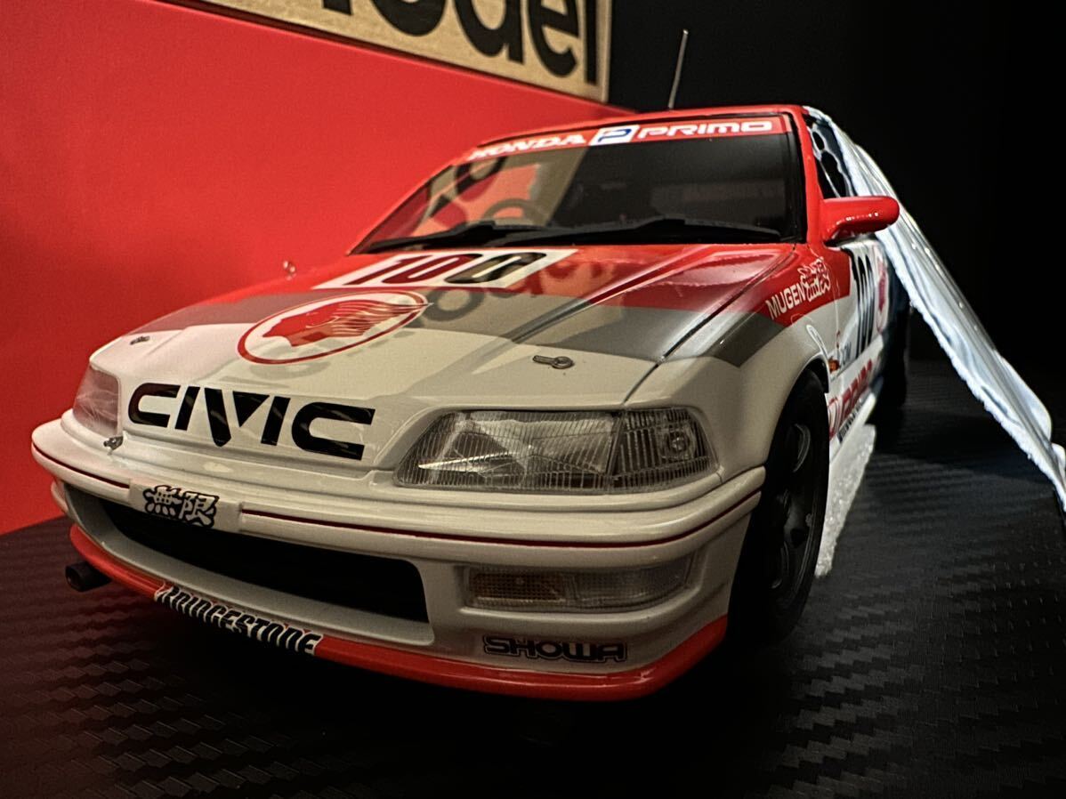 [新品] 1/18 ONEMODEL Honda Civic EF9 MUGEN Gr.A JTC 1990 #100 IDEMITSU ホンダ グランド シビック 出光 無限 ONE MODEL ワンモデル_画像1