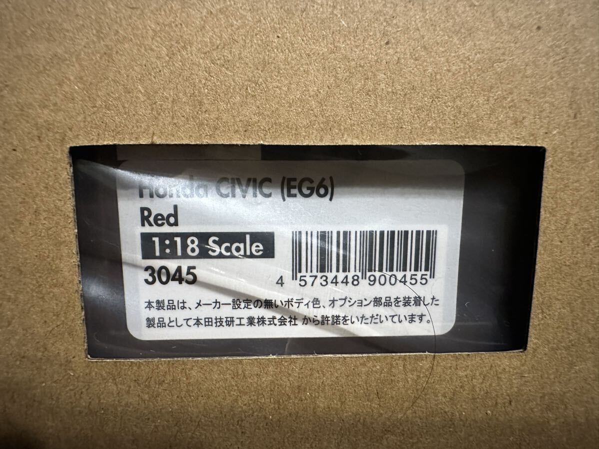 [新品] 1/18 IG3045 Honda CIVIC (EG6) Red イグニッションモデル ignition model ホンダ シビック 無限 頭文字D Initial D_画像9