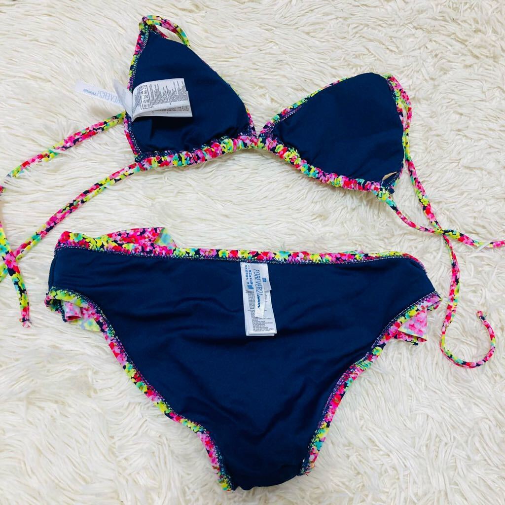 252[ swimsuit setup bikini ] beautiful goods FOREVER21 four ever 21 separate bikini soft bla pool woman adult pretty floral print multicolor M size 