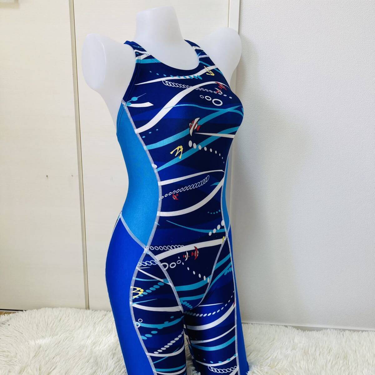 222[ купальный костюм выставить One-piece шорты ] костюм type .. купальный костюм плавание все в одном женщина взрослый симпатичный морской рисунок оттенок голубого M размер 