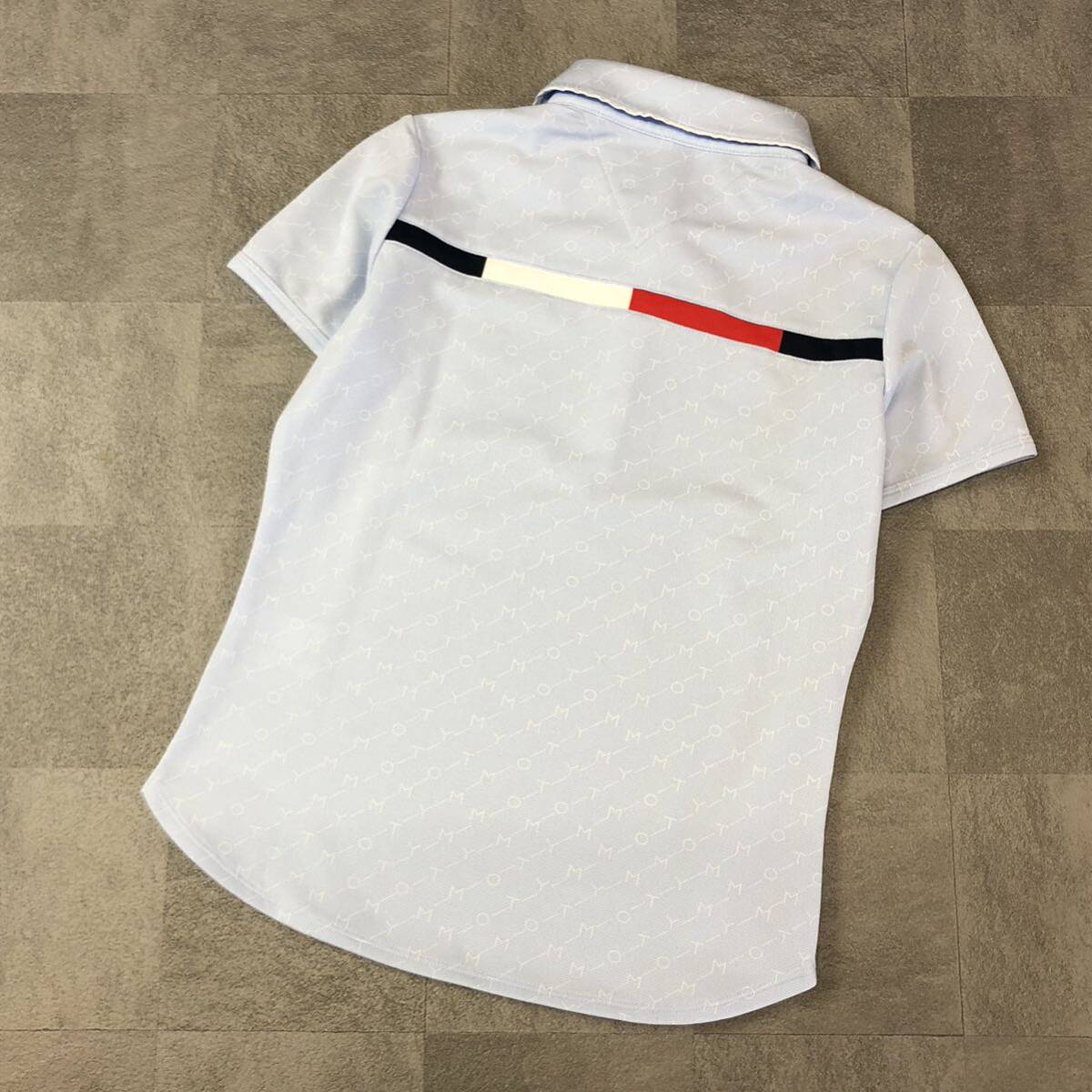 美品　TOMMY HILFIGER GOLF トミーヒルフィガー　ゴルフ 丸襟　半袖ポロシャツ トップス ゴルフウェア　ライトブルー　サイズS_画像4