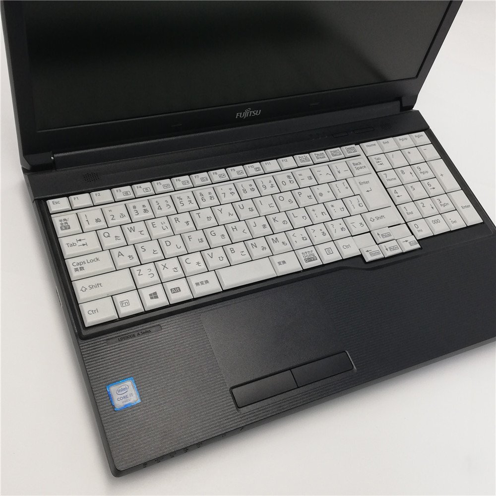 1 иен ~ сделано в Японии 15.6 широкий ноутбук Fujitsu A576/S б/у работа хорошая вещь no. 6 поколение Core i5 память 16GB DVDRW цифровая клавиатура есть Windows11 Office settled 