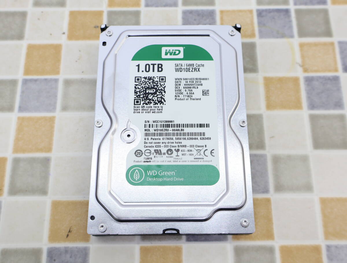 ∨ 1TB｜SATA 内蔵型 3.5インチ ハードディスク｜Western Digital ウェスタンデジタル WD10EZRX 内蔵HDD｜ フォーマット済み ■O3022_画像1