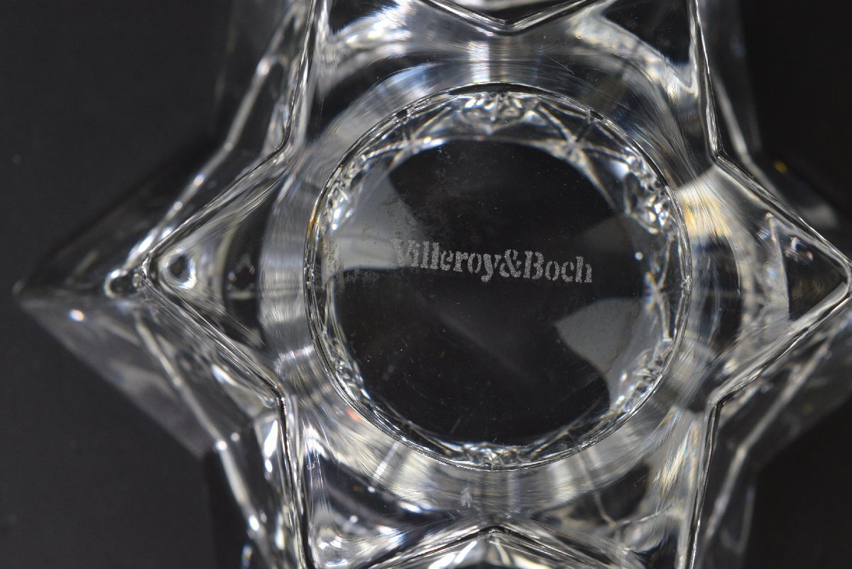 1265-24F0318★Villeroy&Boch ビレロイ&ボッホ★きらきらクリスタル キャンドルホルダー2個セット ガラス製 サマーナイト　_画像5