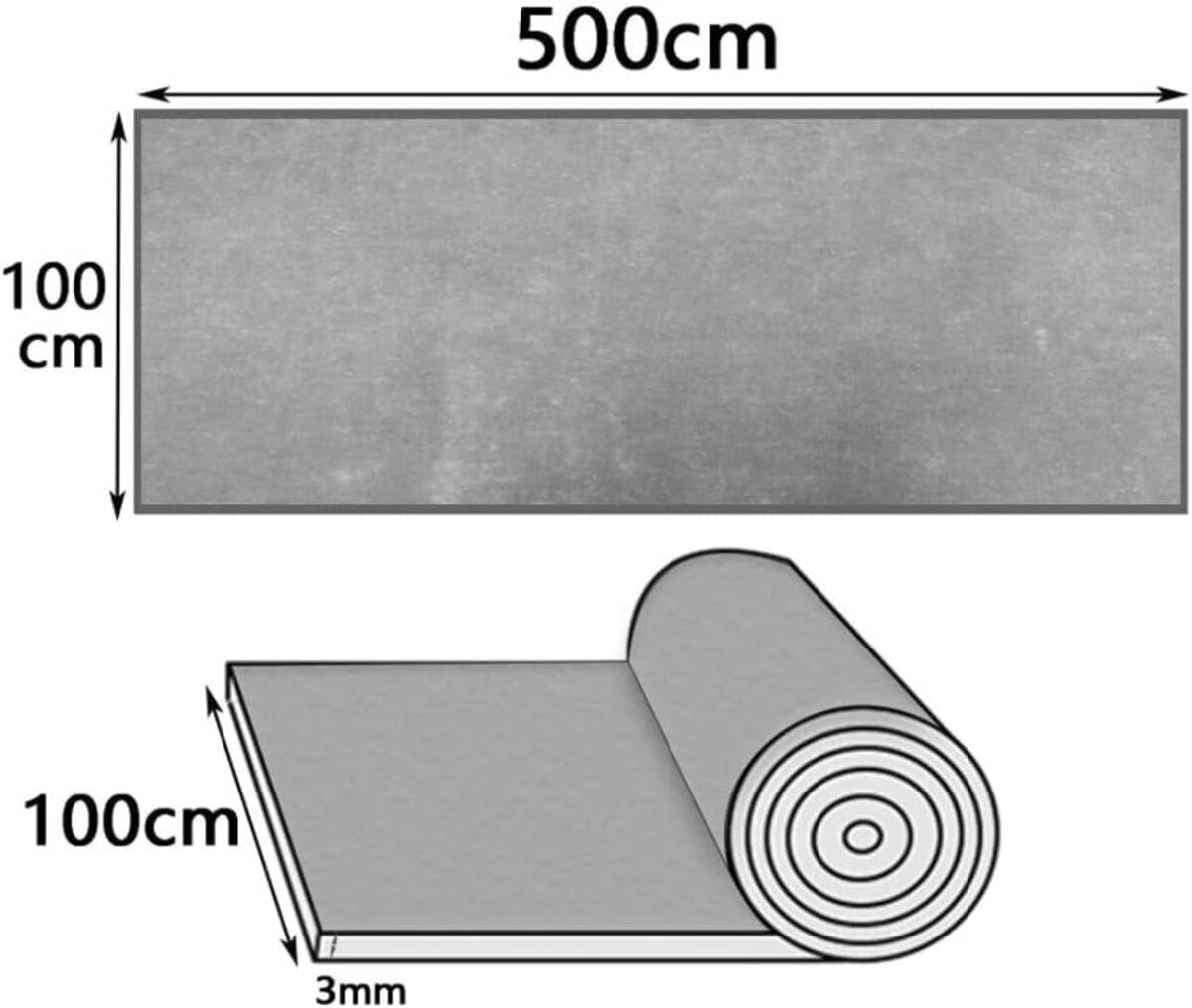 ガレージフロアラバーマット 100x500cm 1巻 厚さ3 mm 荷台ゴムマット 高耐久 滑り止めゴムシート 絶縁 保護マット キッチンマット ガレージ_画像9