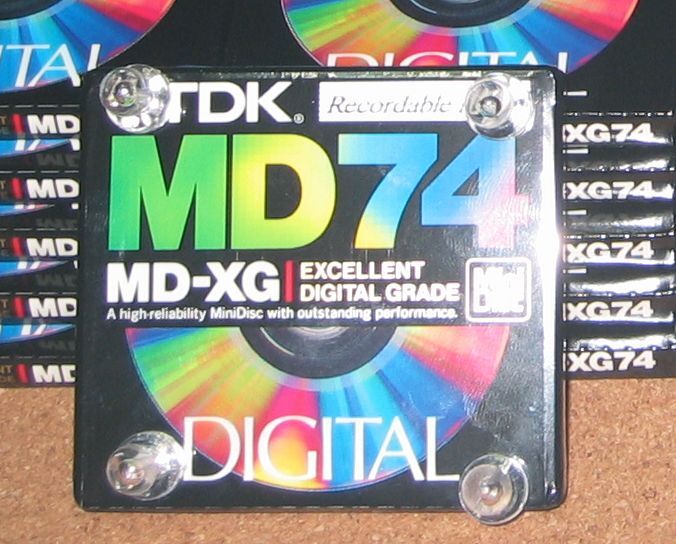 TDK MD disk MD-XG74 15 sheets BLUE 5 sheets shell . screw connection .. rare the first period LOT product made in Japan 74 minute total 20 sheets 