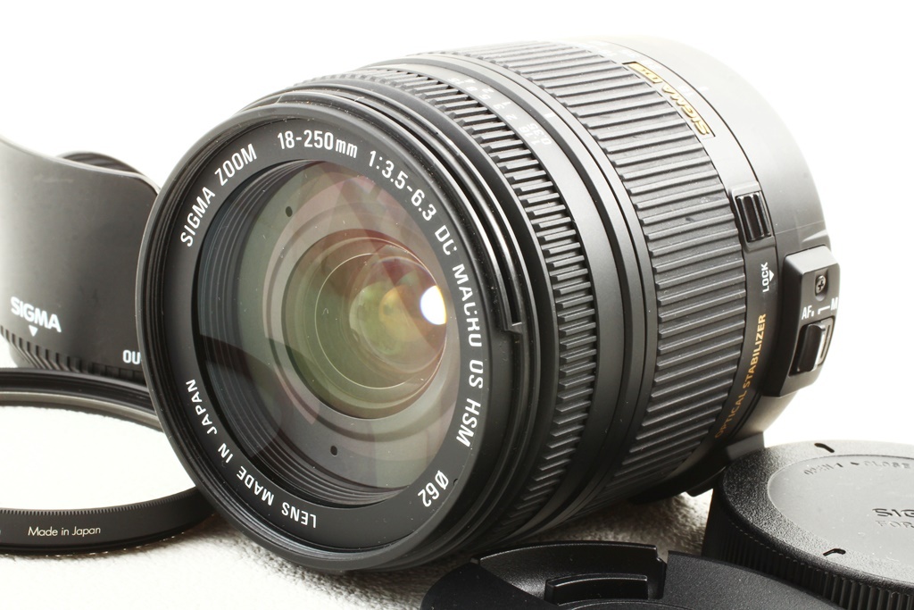 外観極上品◆SIGMA シグマ 18-250mm F3.5-6.3 DC MACRO OS HSM Canonキヤノン◆高倍率ズームレンズ/A4385_外観、極上品コンディション！