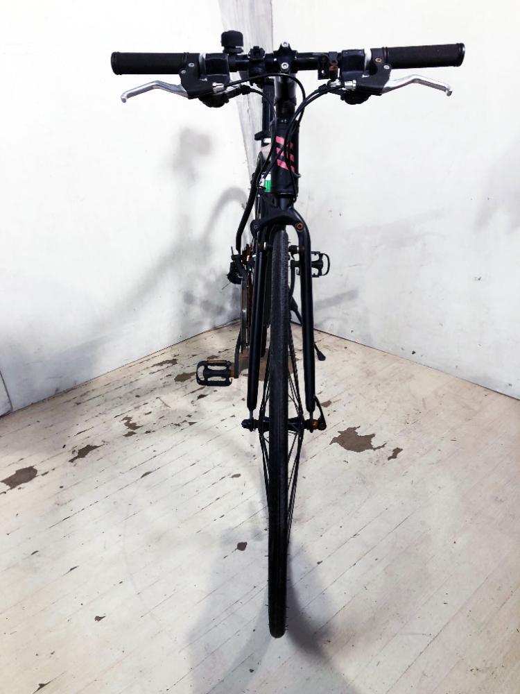 ◎地域限定送料無料★美品 中古★自転車 クロスバイク 700×25C アルミフレーム 変速 ブラック ピンクロゴ【PRIME】DB2Pの画像9