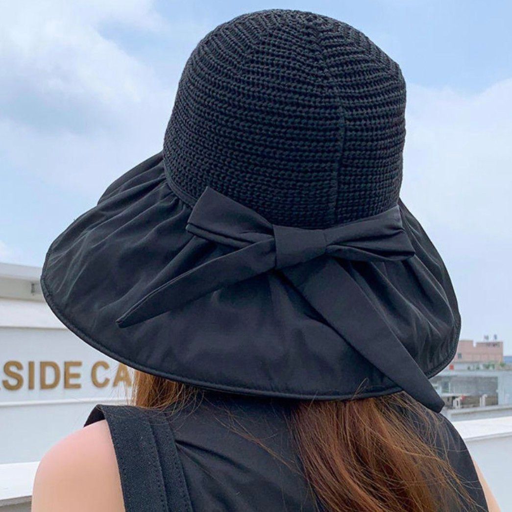 【新品】ハット 麦わら 帽子 UVカット 紫外線対策 日焼け防止 つば広 韓国