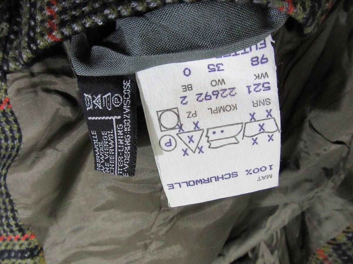 f8691-6 HUGO BOSS ウール ツイードジャケット レトロ 高級 上質_画像7