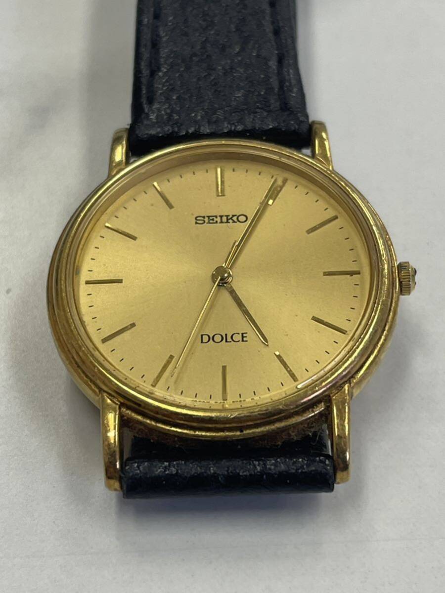 2.稼働品・SEIKO セイコー DOLCE ドルチェ メンズ 腕時計 K18/750 金無垢 クォーツ 8J41-6060 ゴールド文字盤 地金 資産 金価格高騰中_画像3