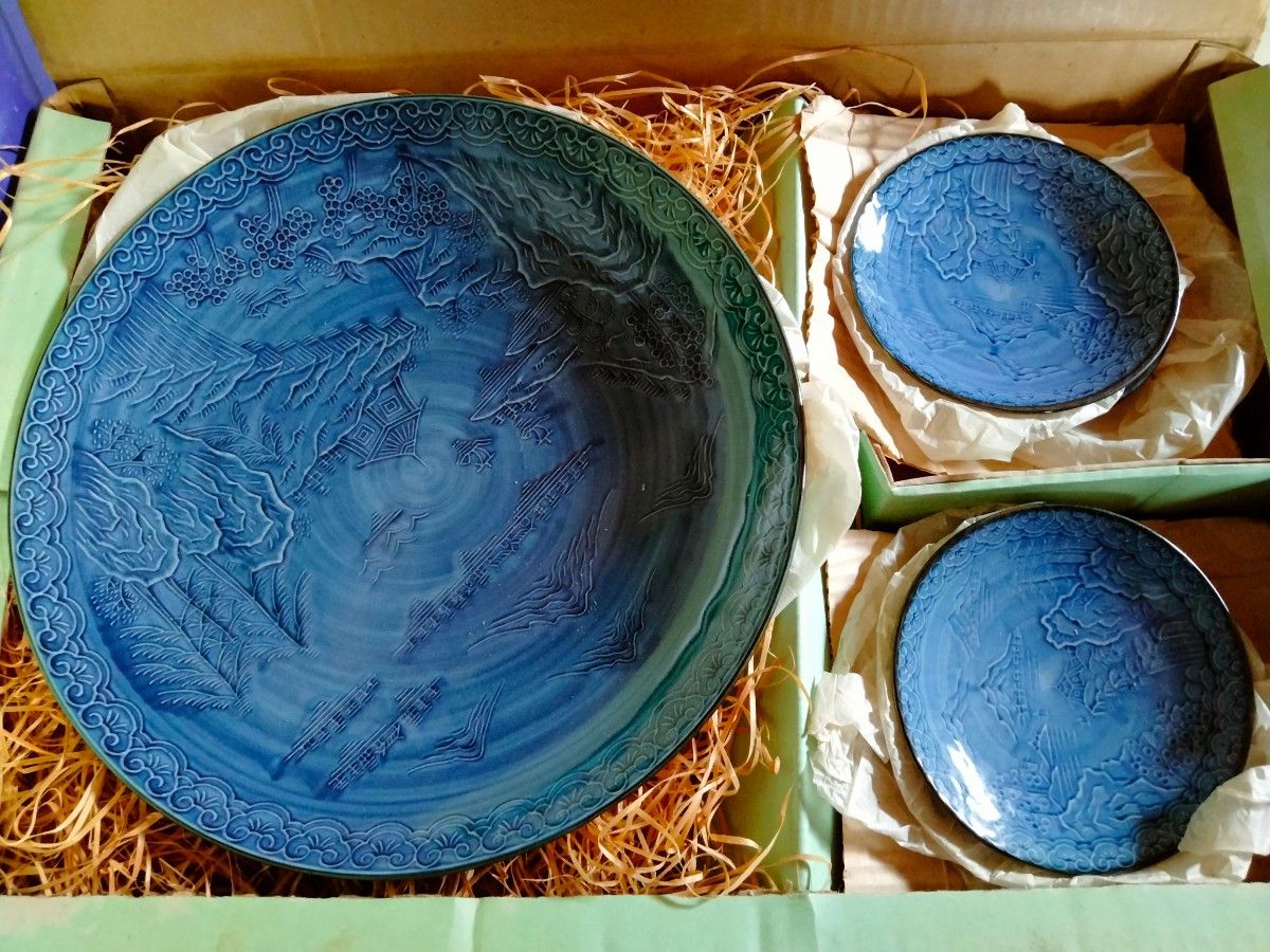 有田焼 肥前哲三郎窯　大皿1小皿4セット 盛り皿 飾り皿　取皿　 和食器