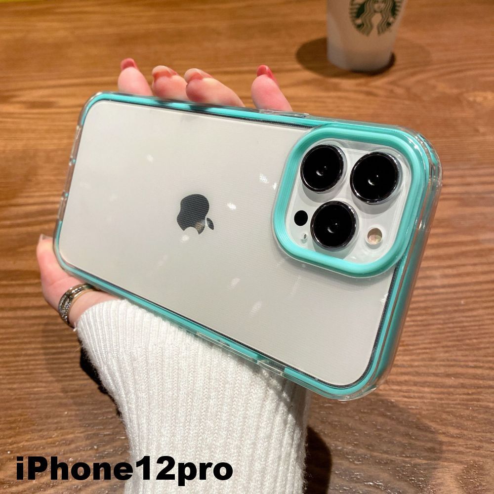 iphone12proケース カーバー TPU 可愛い　お洒落　韓国　ブルー　軽量 ケース 耐衝撃796_画像1