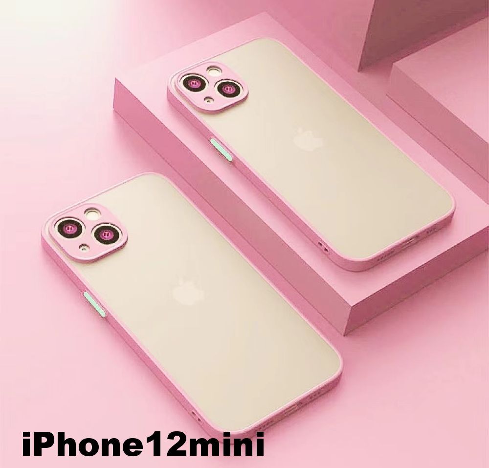 iphone12miniケース カーバー TPU 可愛い　お洒落　韓国　マット　ピンク　軽量 ケース 耐衝撃 高品質320_画像1