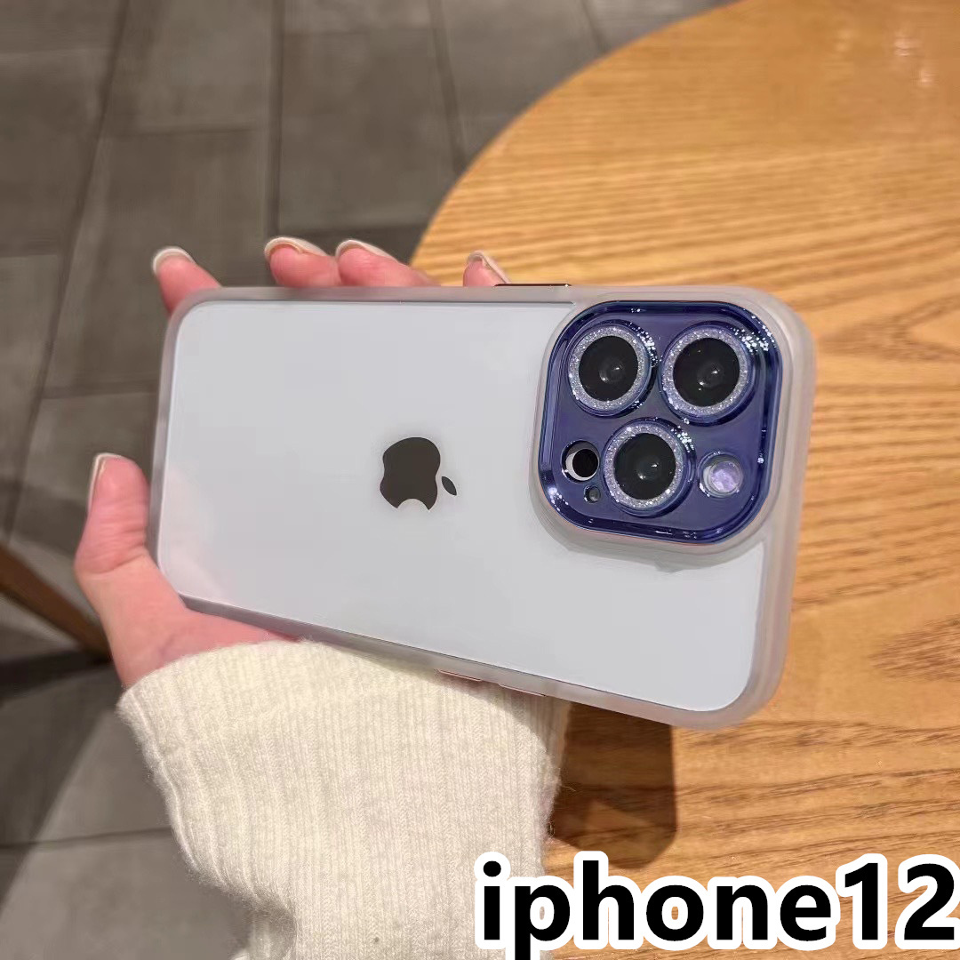 iphone12ケース カーバー レンズ保護付き　透明　お洒落　韓国　軽量 ケース 耐衝撃 高品質 ホワイト154_画像1