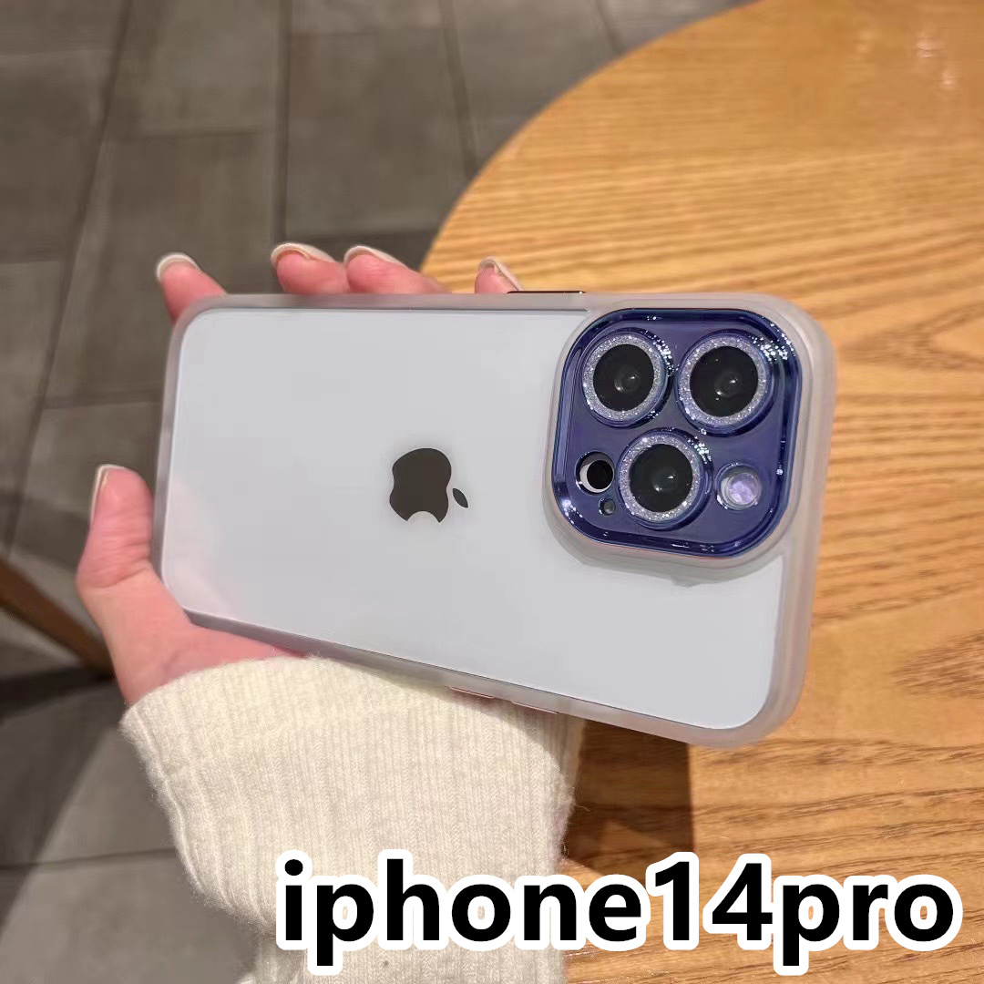 iphone14proケース カーバー レンズ保護付き　透明　お洒落　韓国　軽量 ケース 耐衝撃 高品質 ホワイト296_画像1