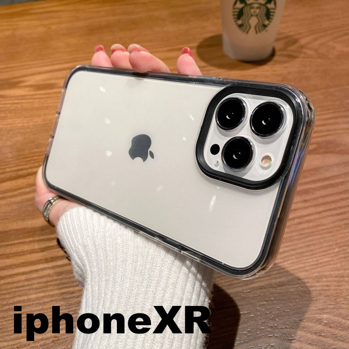 iphoneXRケース カーバー TPU 可愛い　お洒落　韓国　ブラック　黒　軽量 ケース 耐衝撃849_画像1