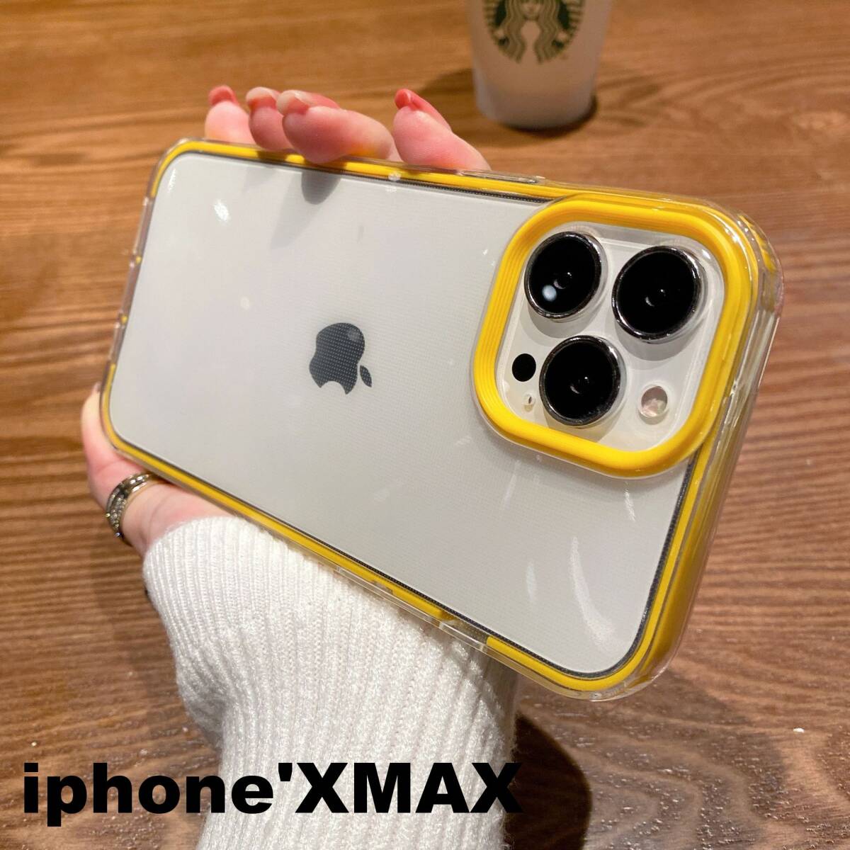 iphonexmax/xsmaxケース カーバー TPU 可愛い　お洒落　韓国　イエロー　軽量 ケース 耐衝撃826_画像1