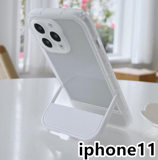 iphone11ケース カーバー スタンド付き　半透明　お洒落　韓国　軽量 ケース 耐衝撃 高品質 ホワイト243_画像1