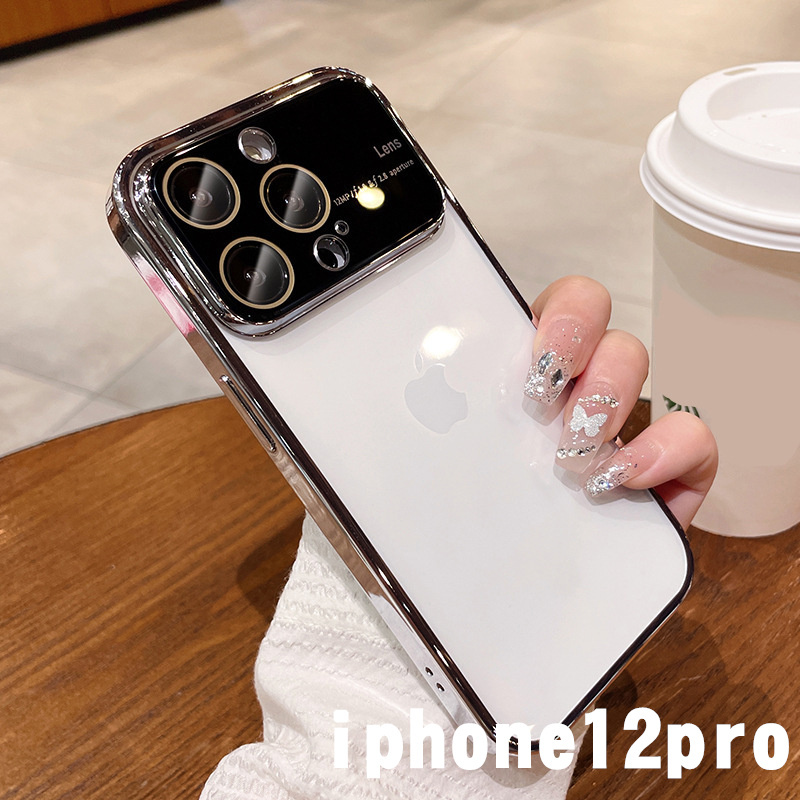 iphone12proケース カーバー TPU 可愛い　お洒落　 指紋防止 耐衝撃 ホワイト1_画像1
