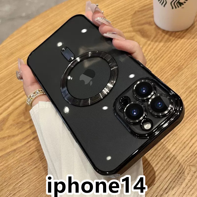 iphone14ケース 軽量 TPU ケース 耐衝撃　無線　磁気 ワイヤレス充電 ブラック _画像1