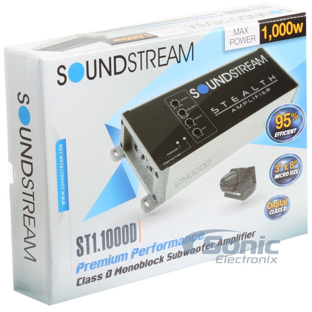 【... маленький размер 】ST1.1000D 1ch Max.1000W  звук    Stream  Soundstream