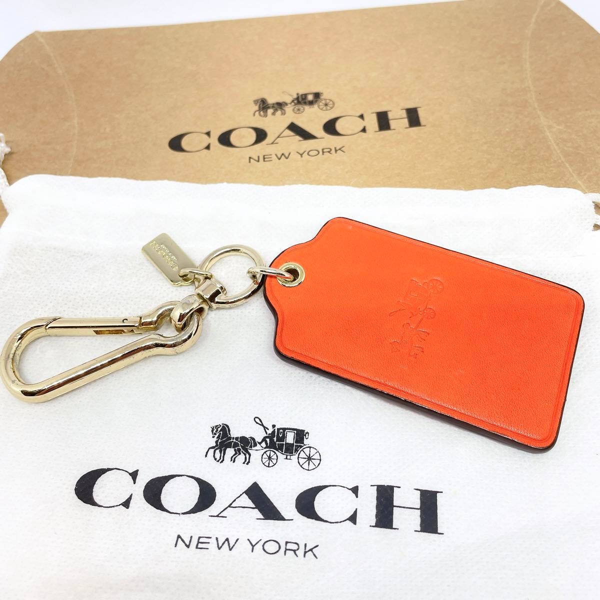 【COACH】 コーチ　馬車柄　 キーホルダー キーリング　チャーム　バックチャーム