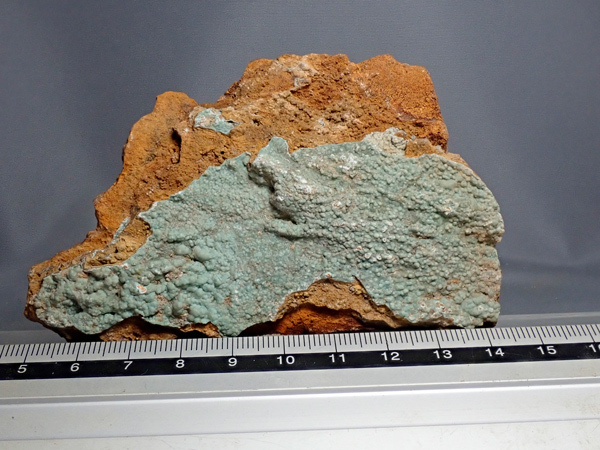 国産鉱物　宮崎県産　異極鉱　緑色被膜状結晶_画像1