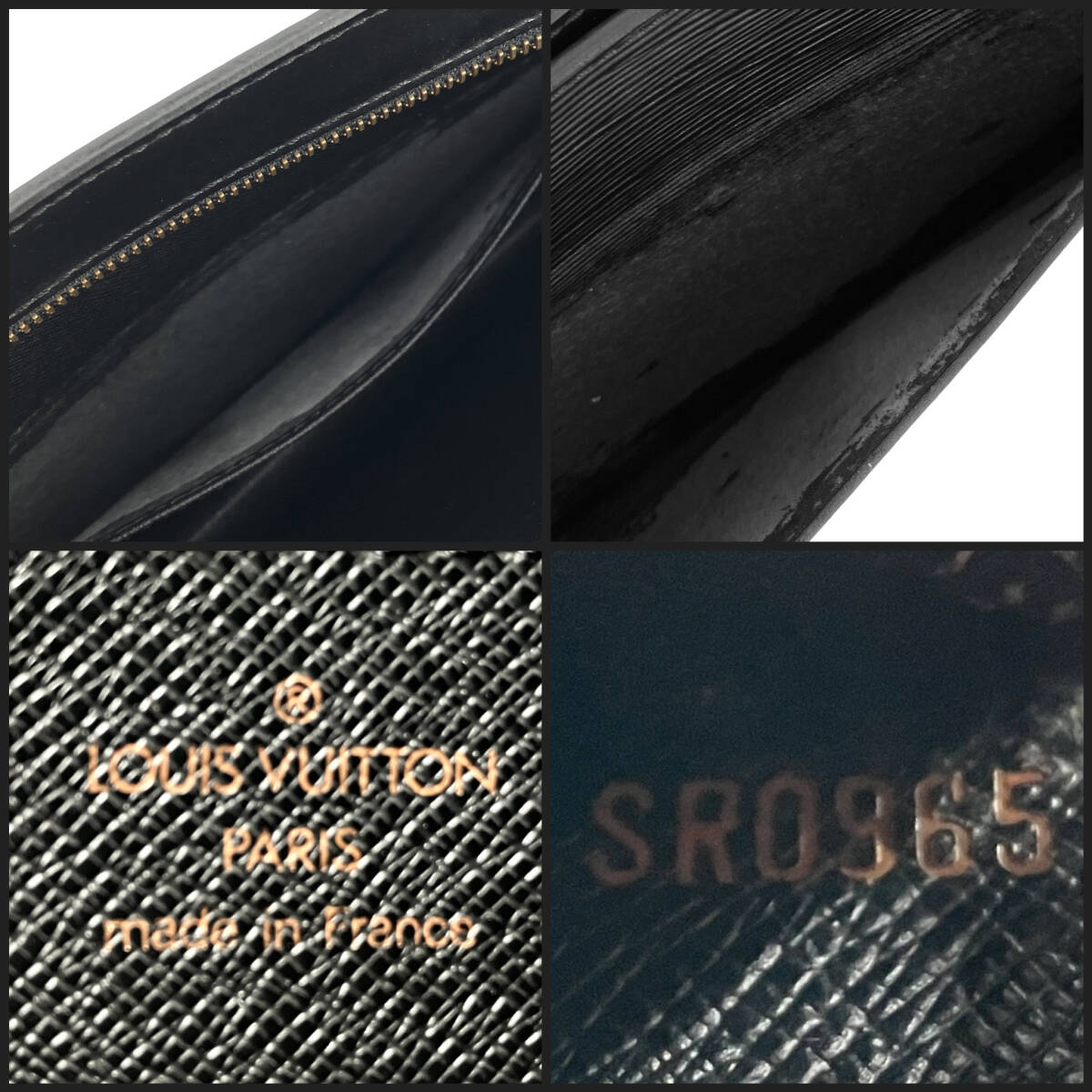 美品 箱・袋あり ルイヴィトン クラッチバッグ M52522 ポシェットオム SR0965 エピ レザー 革 ブラック 黒 ノワール セカンド LouisVuittonの画像10