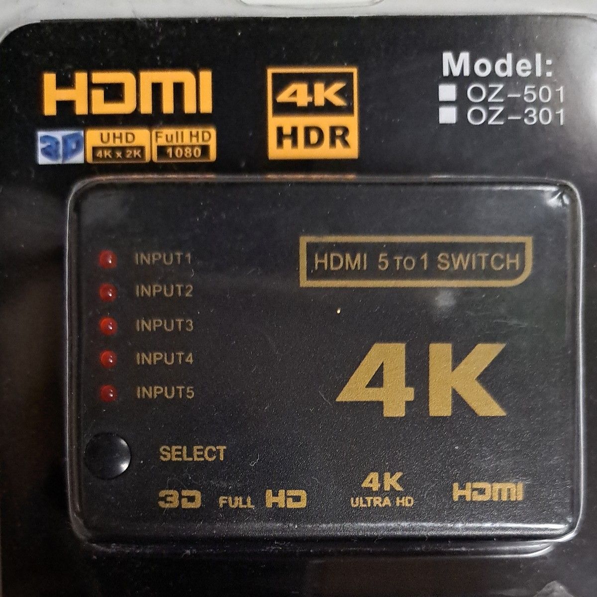 【新品・未開封】 HDMI切替器 リモコン付き　4K